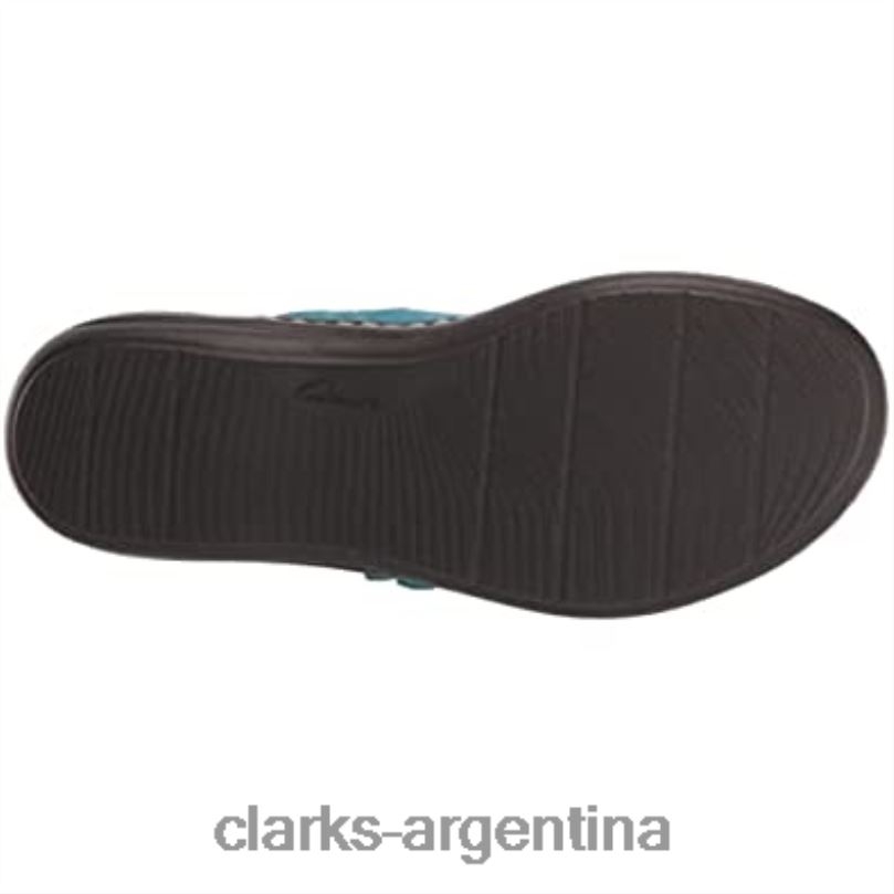 Clarks mujer 2FZPZ312 Sandalia plana clarks laurieann rae de textil turquesa para mujer