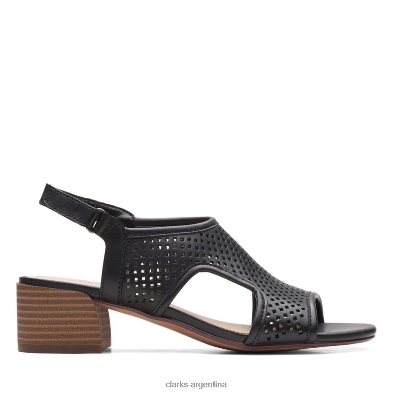 Clarks mujer 2FZPZ3219 clarks caroleigh star de cuero negro cuero negro