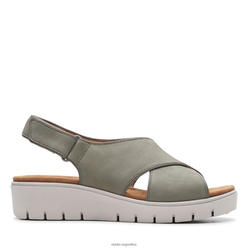 Clarks mujer 2FZPZ3369 Clarks Sage Nubuck Un Karely Sun nubuck salvia
