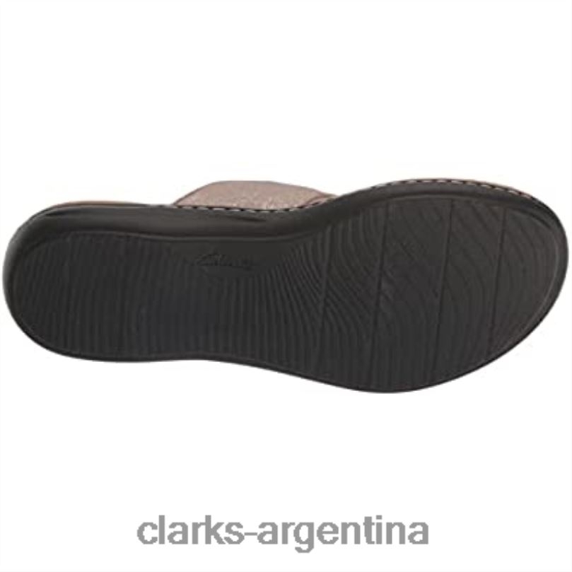 Clarks mujer 2FZPZ429 sandalia plana mujer laurieann rae clarks taupe metalizado sintetico