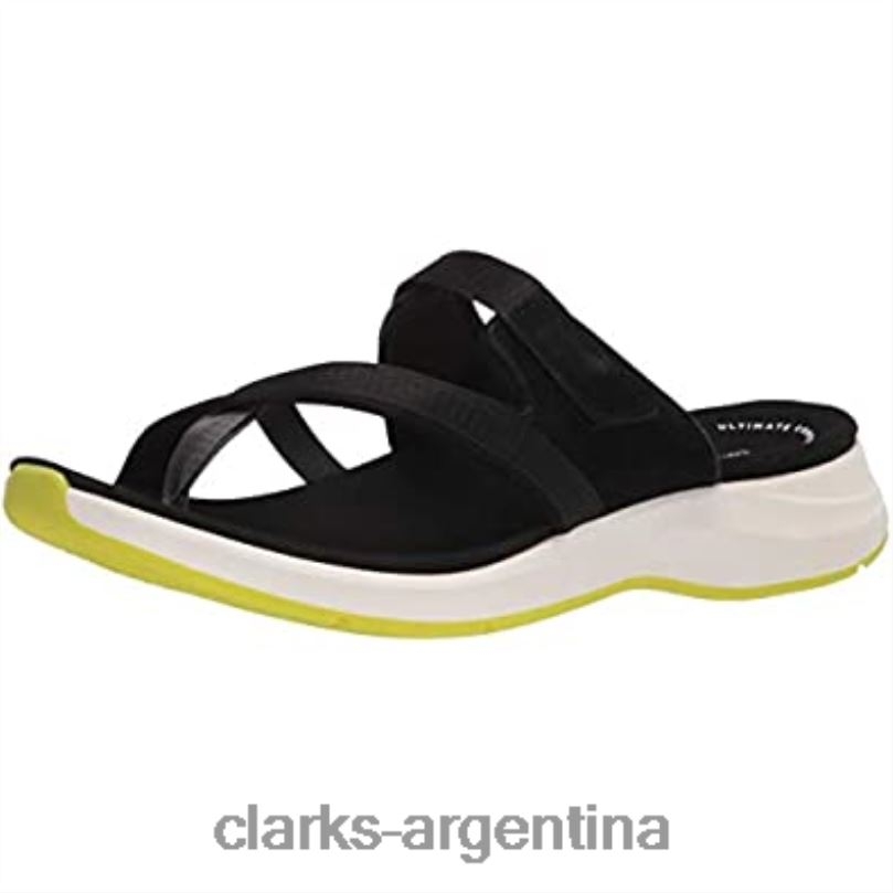 Clarks mujer 2FZPZ685 sandalia plana solan surf mujer clarks piel serraje negro gamuza negra
