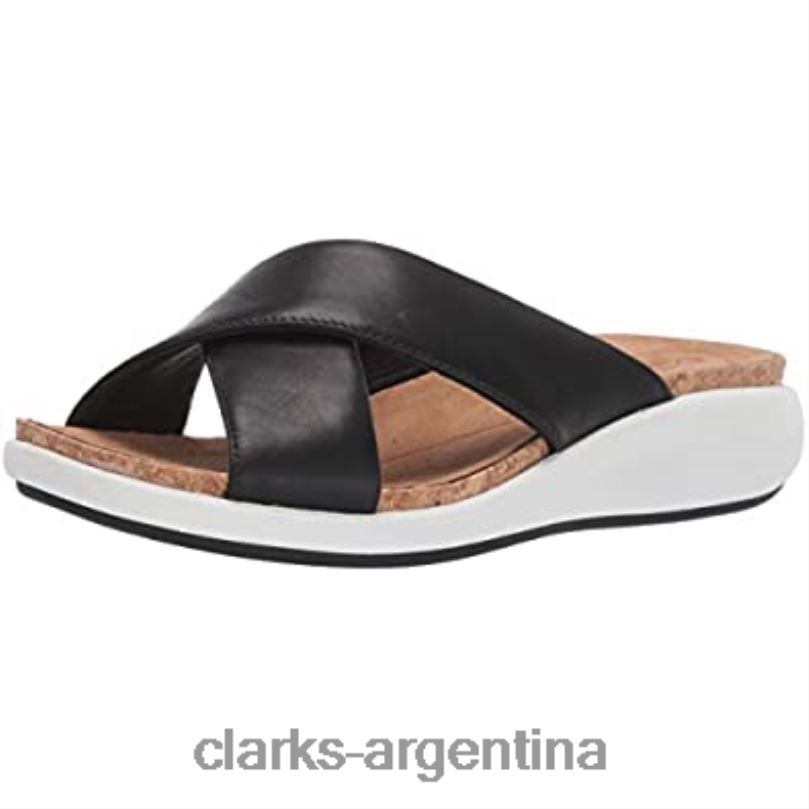 Clarks mujer 2FZPZ749 sandalias clarks un bali go slide para mujer de cuero negro cuero negro