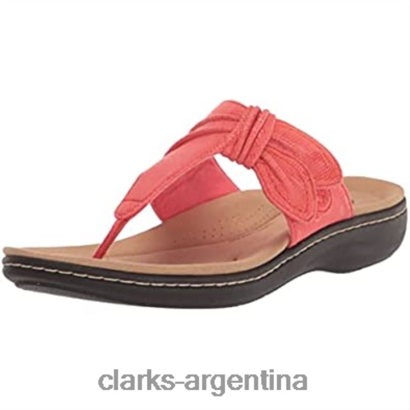 Clarks mujer 2FZPZ780 sandalia plana laurieann rae de mujer textil coral brillante clarks