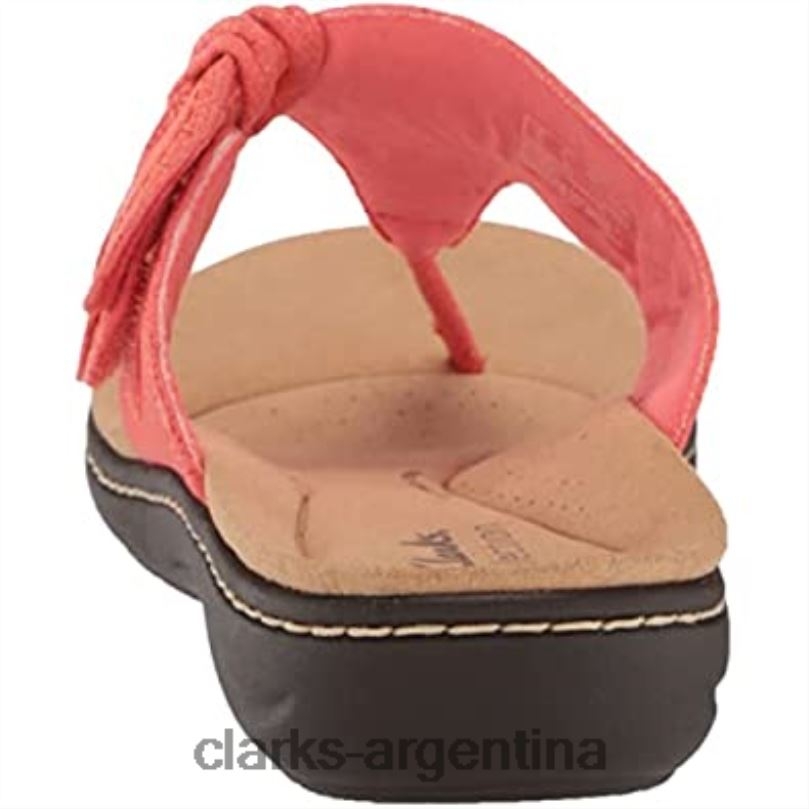 Clarks mujer 2FZPZ780 sandalia plana laurieann rae de mujer textil coral brillante clarks
