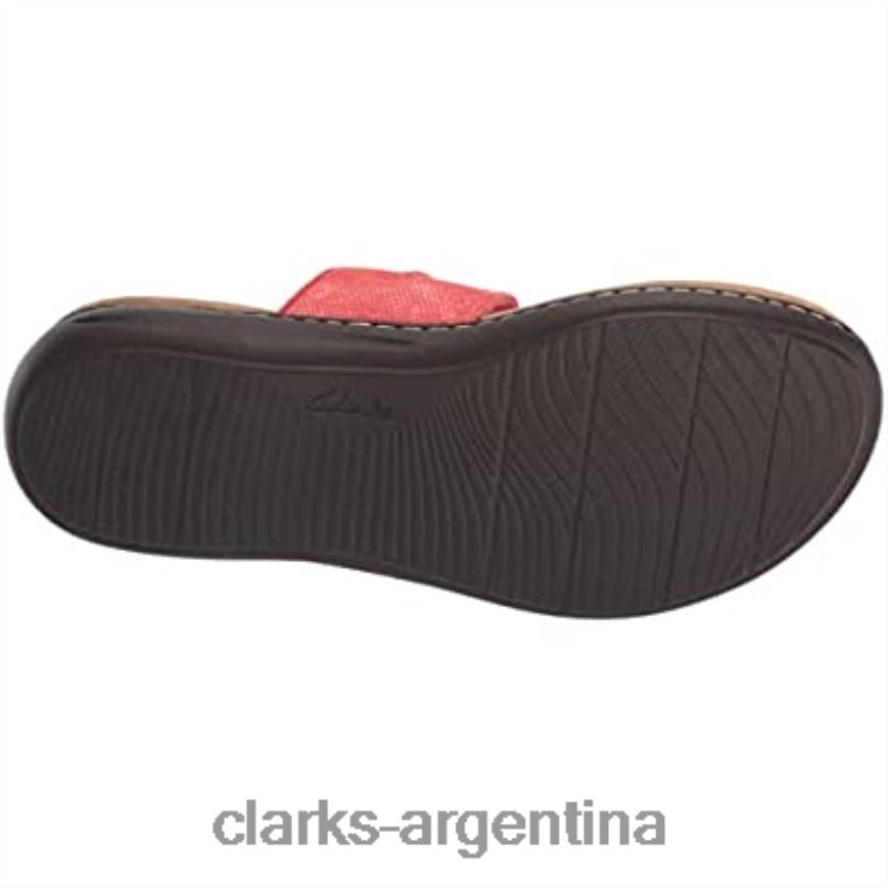 Clarks mujer 2FZPZ780 sandalia plana laurieann rae de mujer textil coral brillante clarks
