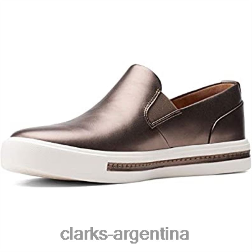 Clarks mujer 2FZPZ789 zapatillas sin cordones un maui stride para mujer pebble metalizado clarks pebble metalizado guijarro metálico