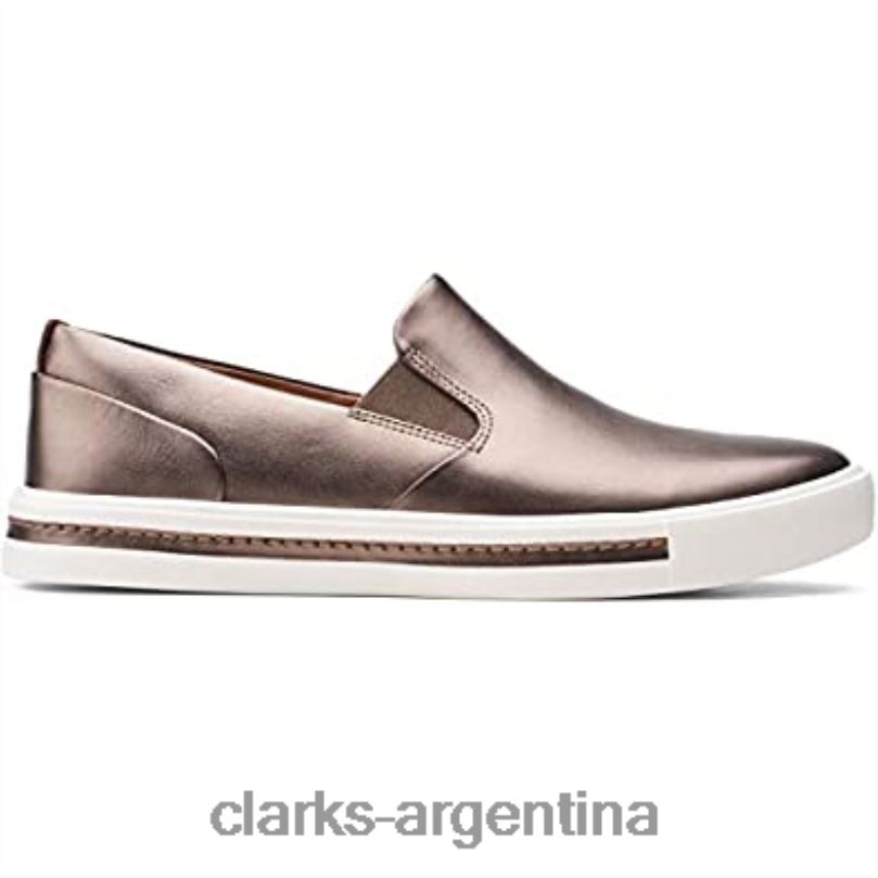 Clarks mujer 2FZPZ789 zapatillas sin cordones un maui stride para mujer pebble metalizado clarks pebble metalizado guijarro metálico