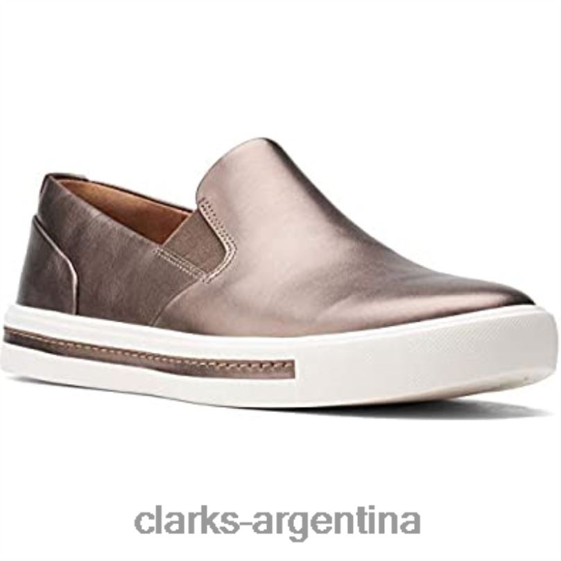 Clarks mujer 2FZPZ789 zapatillas sin cordones un maui stride para mujer pebble metalizado clarks pebble metalizado guijarro metálico
