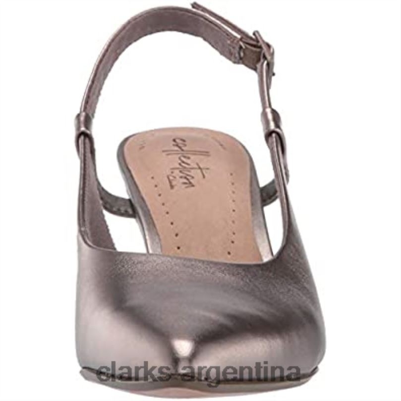 Clarks mujer 2FZPZ1122 Zapatos de salón Clarks Linvale Loop para mujer de piel peltre. cuero peltre