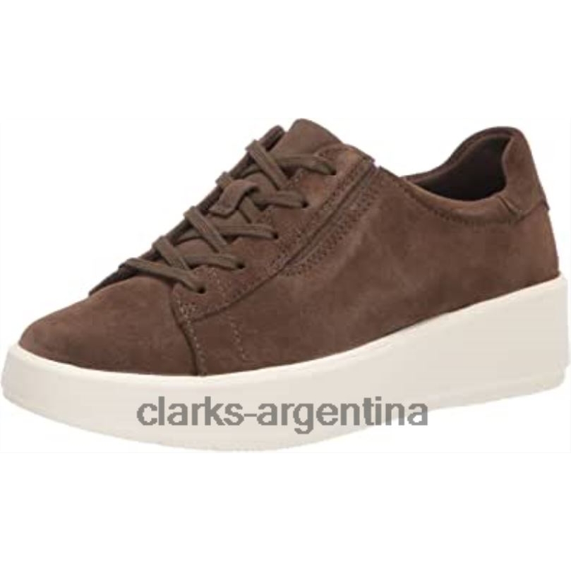 Clarks mujer 2FZPZ1216 Zapatilla clarks layton lace de ante color oliva oscuro para mujer ante oliva oscuro