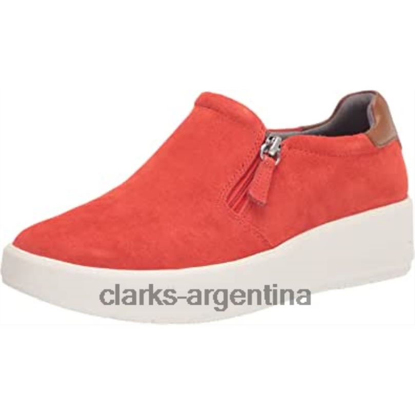 Clarks mujer 2FZPZ1266 Zapatilla Clarks Layton Step de mujer ante naranja brillante gamuza naranja brillante