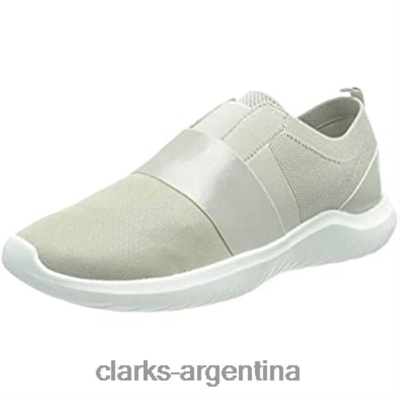 Clarks mujer 2FZPZ1338 Zapatilla Clarks Nova Lumis para mujer champán metalizado textil textil metálico champán