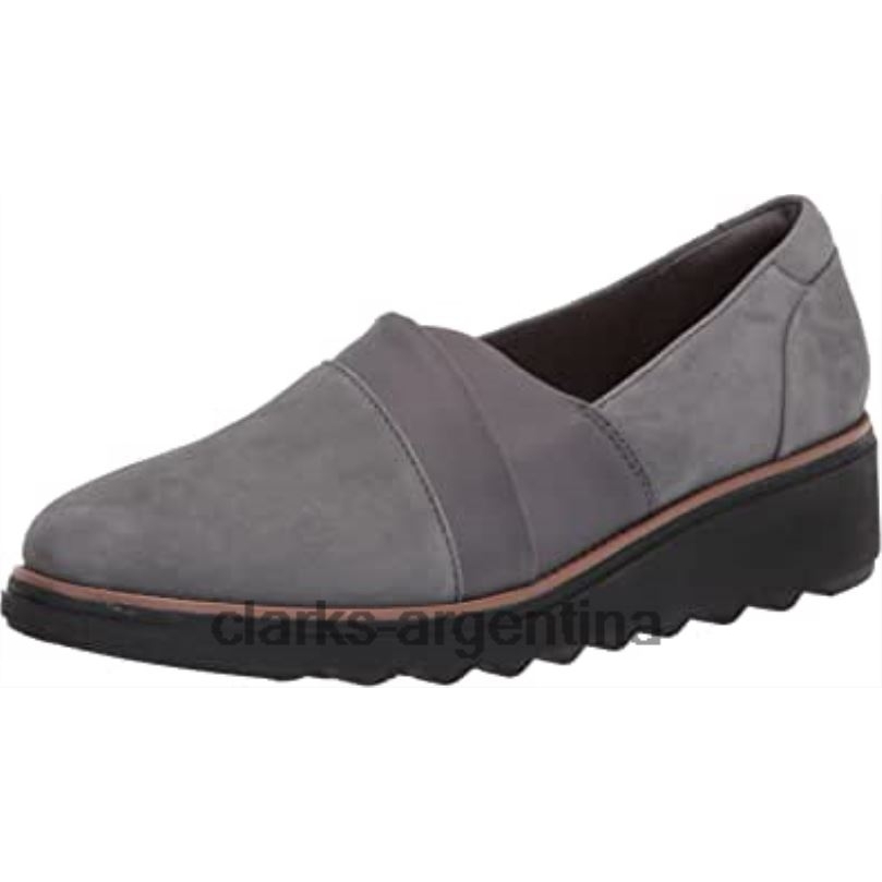 Clarks mujer 2FZPZ1551 mocasín clarks sharon pump ante gris oscuro para mujer ante gris oscuro