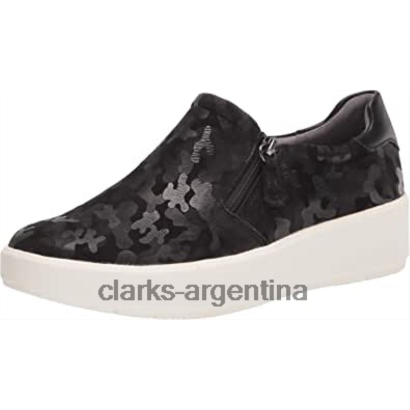Clarks mujer 2FZPZ1632 Zapatilla Clarks Layton Step de ante negro para mujer interés de ante negro