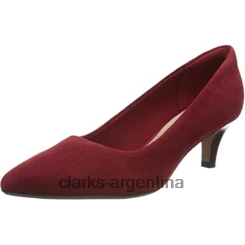 Clarks mujer 2FZPZ1840 zapatos de tacón clarks linvale jerica de ante rojo oscuro rojo ante rojo oscuro