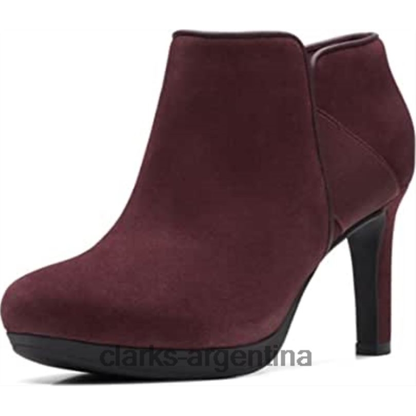Clarks mujer 2FZPZ185 Zapatos de salón Clarks Ambyr Gem de ante burdeos para mujer ante burdeos
