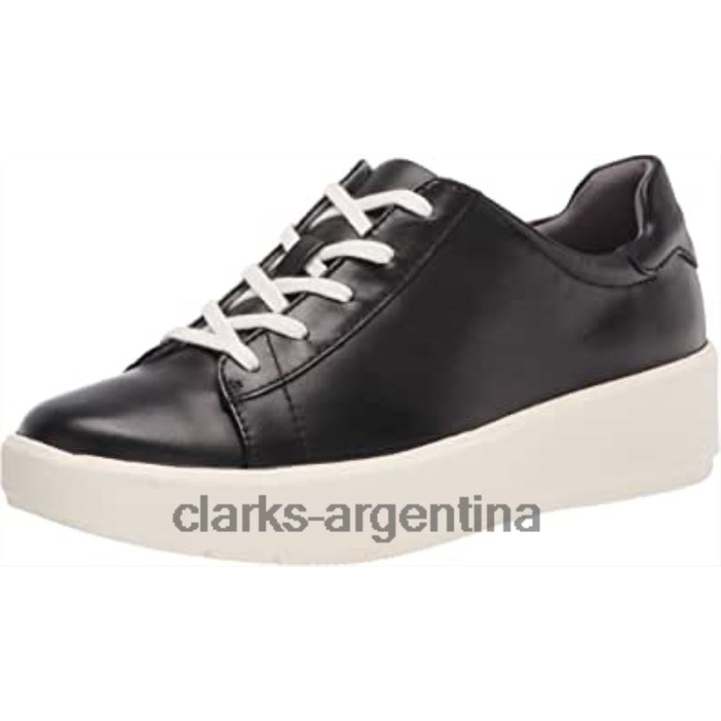 Clarks mujer 2FZPZ1897 Zapatilla clarks layton pace de mujer de cuero negro cuero negro