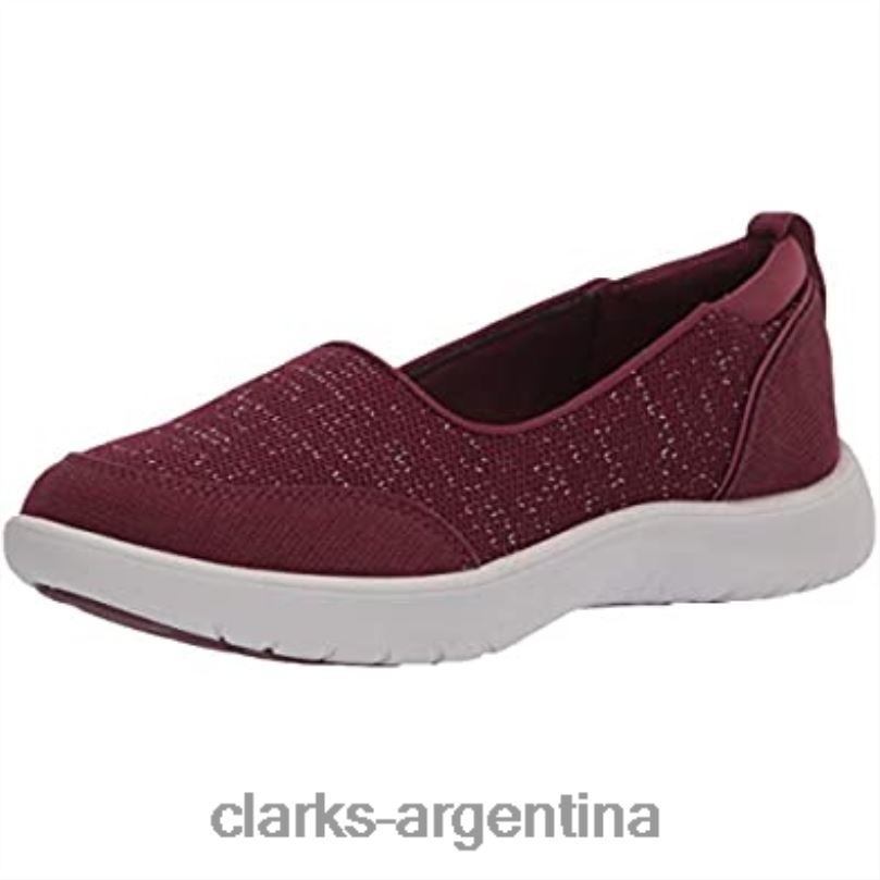Clarks mujer 2FZPZ1904 Zapatilla clarks adella blush de textil burdeos para mujer textil burdeos