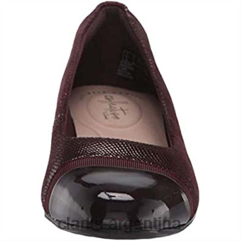 Clarks mujer 2FZPZ1945 Salón clarks juliet petra de mujer sintético ante estampado burdeos ante burdeos estampado sintético
