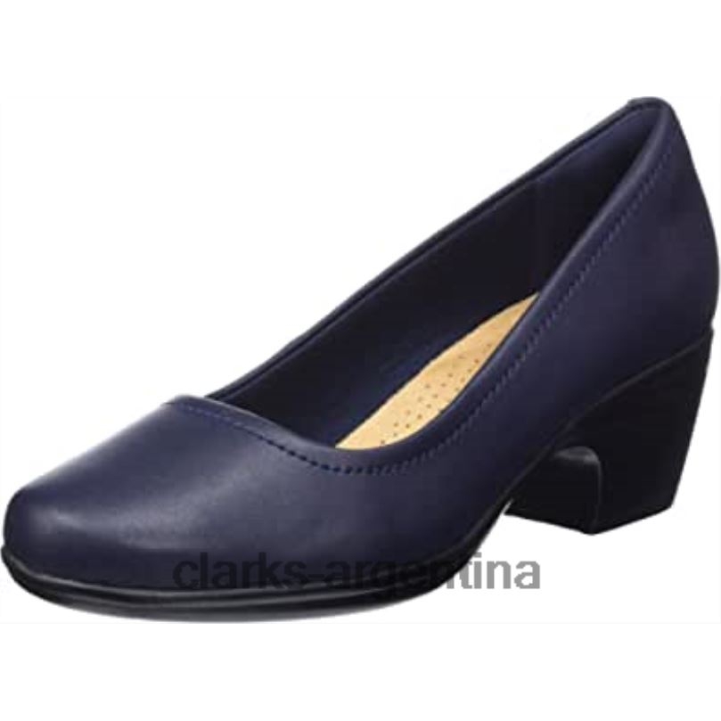 Clarks mujer 2FZPZ2215 zapatos de tacón emily belle para mujer de cuero azul marino clarks