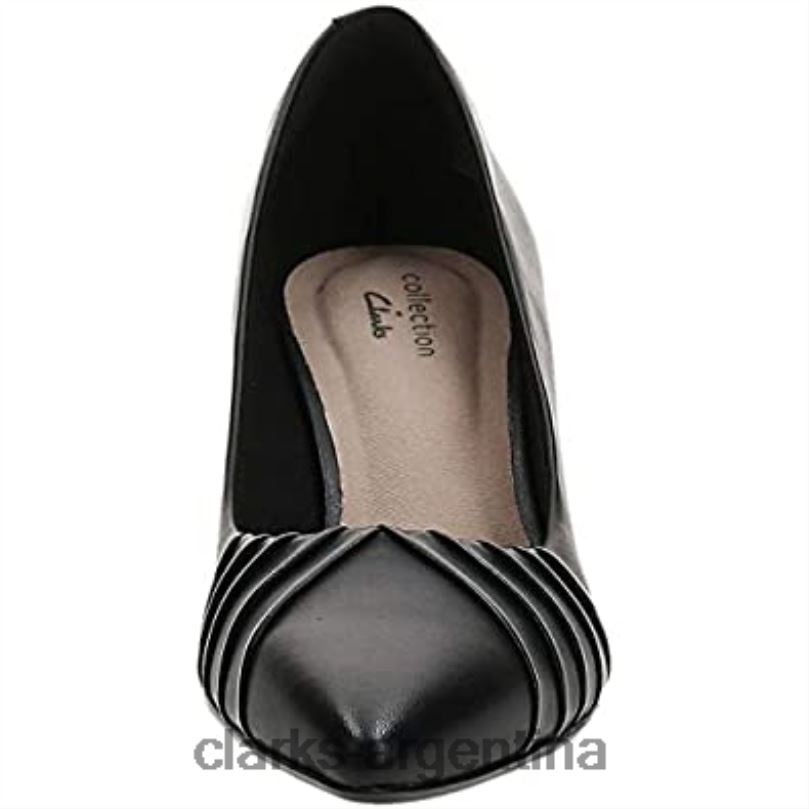 Clarks mujer 2FZPZ2238 Zapatos de salón Linvale Crown para mujer de piel negra clarks cuero negro