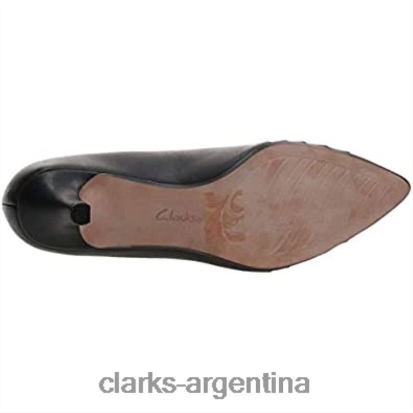 Clarks mujer 2FZPZ2238 Zapatos de salón Linvale Crown para mujer de piel negra clarks cuero negro