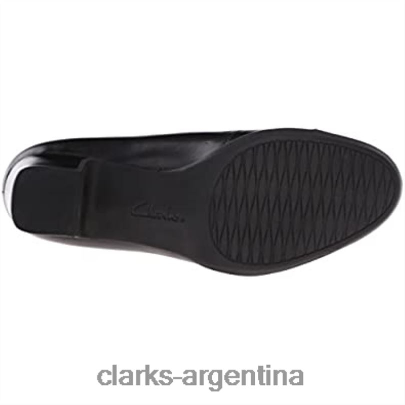 Clarks mujer 2FZPZ2312 Zapatos de vestir Clarks Rosalyn Wren de cuero negro para mujer cuero negro
