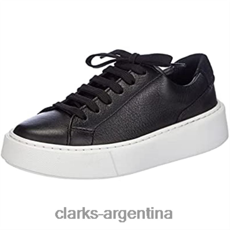 Clarks mujer 2FZPZ2367 Zapatilla Hero Lite Lace Mujer Clarks Cuero Negro cuero negro