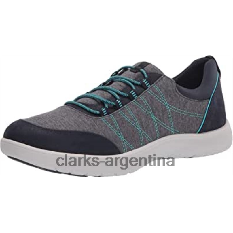 Clarks mujer 2FZPZ2539 Zapatilla clarks adella holly de tela azul marino para mujer textil azul marino