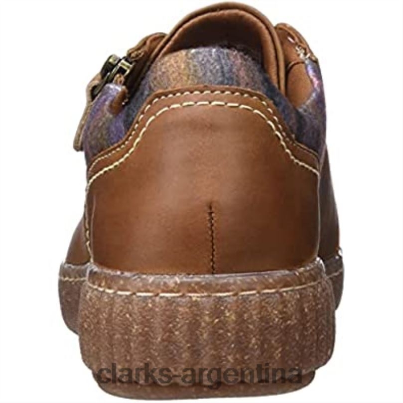 Clarks mujer 2FZPZ2585 Zapatilla clarks caroline cove lea color tostado oscuro para mujer