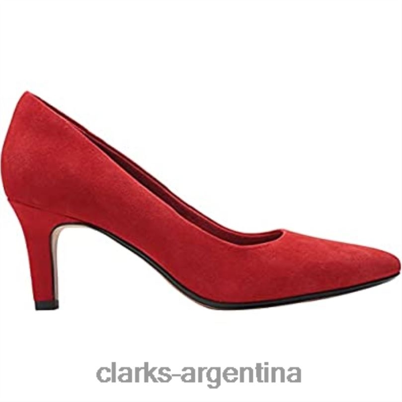 Clarks mujer 2FZPZ2648 Zapatos de salón clarks illeana tulip de ante rojo para mujer