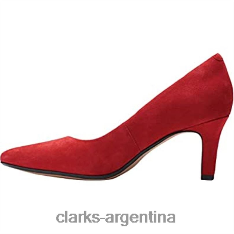 Clarks mujer 2FZPZ2648 Zapatos de salón clarks illeana tulip de ante rojo para mujer