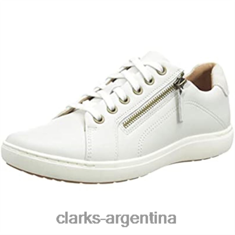 Clarks mujer 2FZPZ2676 Zapatilla Nalle Lace Mujer Piel Blanca Clarks cuero blanco