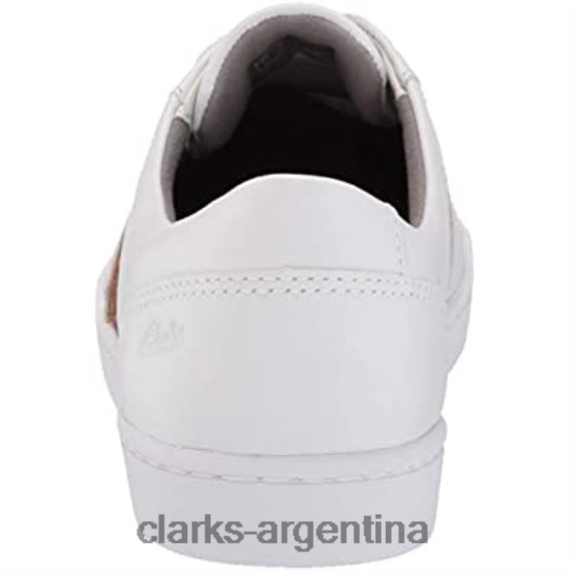 Clarks mujer 2FZPZ2779 Zapatilla clarks pawley rilee combinada de piel blanca y leopardo para mujer
