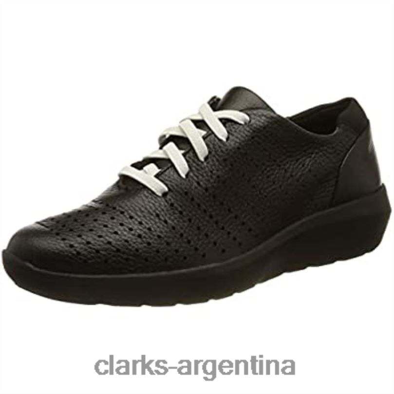 Clarks mujer 2FZPZ280 Zapatilla clarks kayleigh aster de piel negra para mujer cuero negro