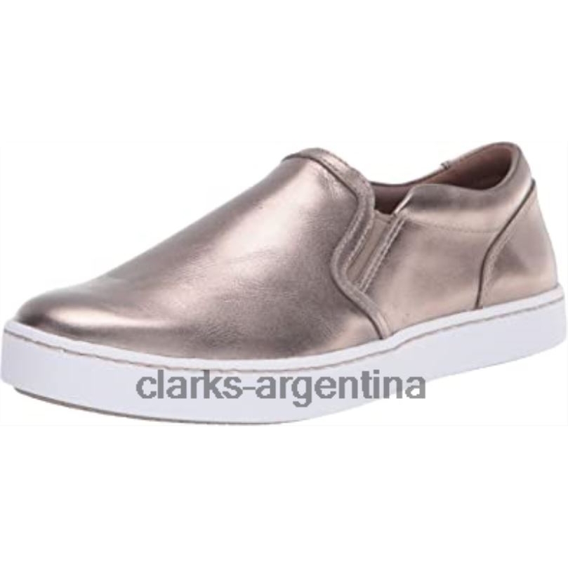 Clarks mujer 2FZPZ2823 Zapatilla Pawley Bliss para mujer Clarks peltre cuero metalizado cuero metalizado peltre