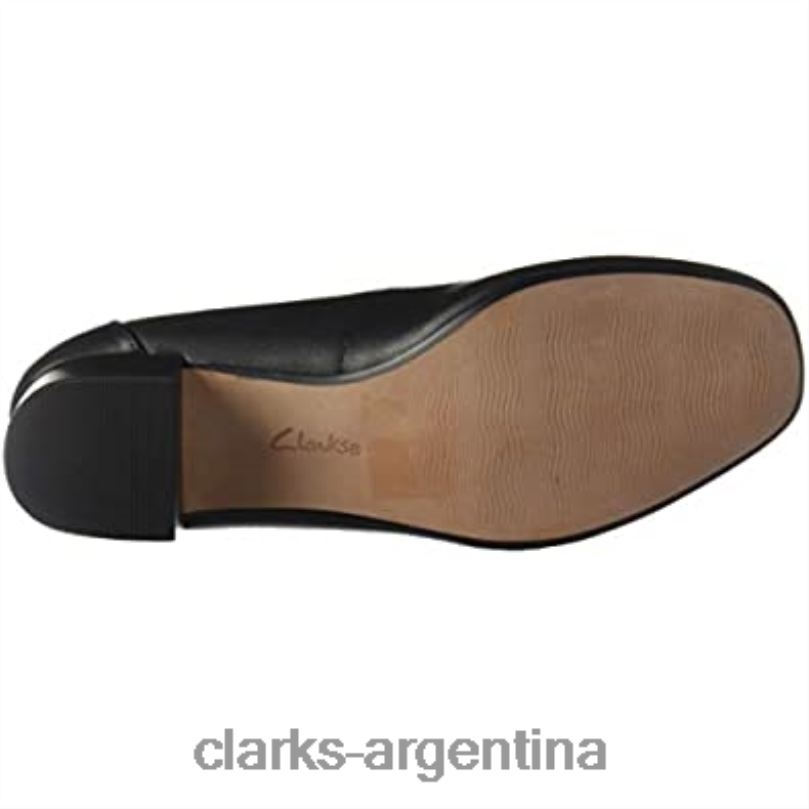 Clarks mujer 2FZPZ2915 Zapatos de tacón Clarkli Fame de cuero negro para mujer cuero negro