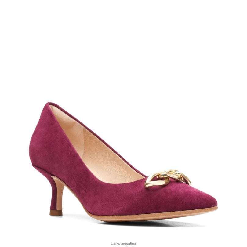 Clarks mujer 2FZPZ3072 merlot ante clarks violeta 55 ribete ante merlot