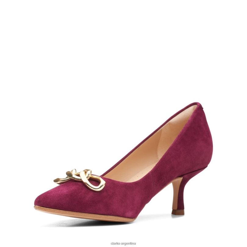 Clarks mujer 2FZPZ3072 merlot ante clarks violeta 55 ribete ante merlot