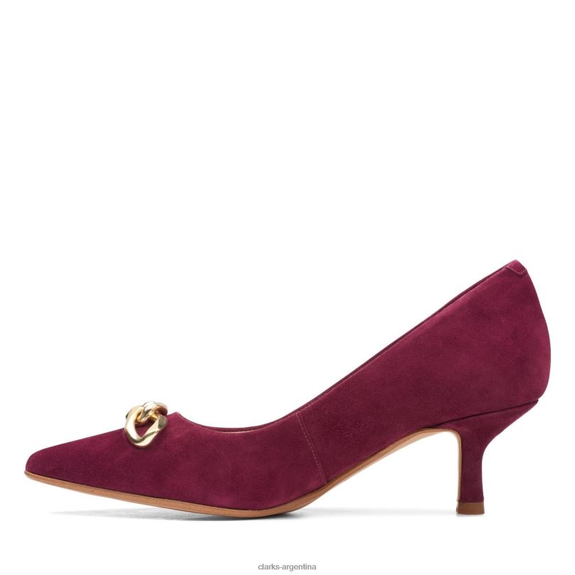 Clarks mujer 2FZPZ3072 merlot ante clarks violeta 55 ribete ante merlot