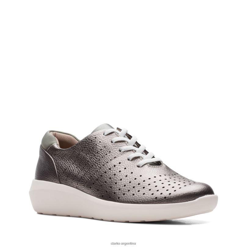 Clarks mujer 2FZPZ3262 clarks de cuero de peltre kayleigh aster cuero peltre