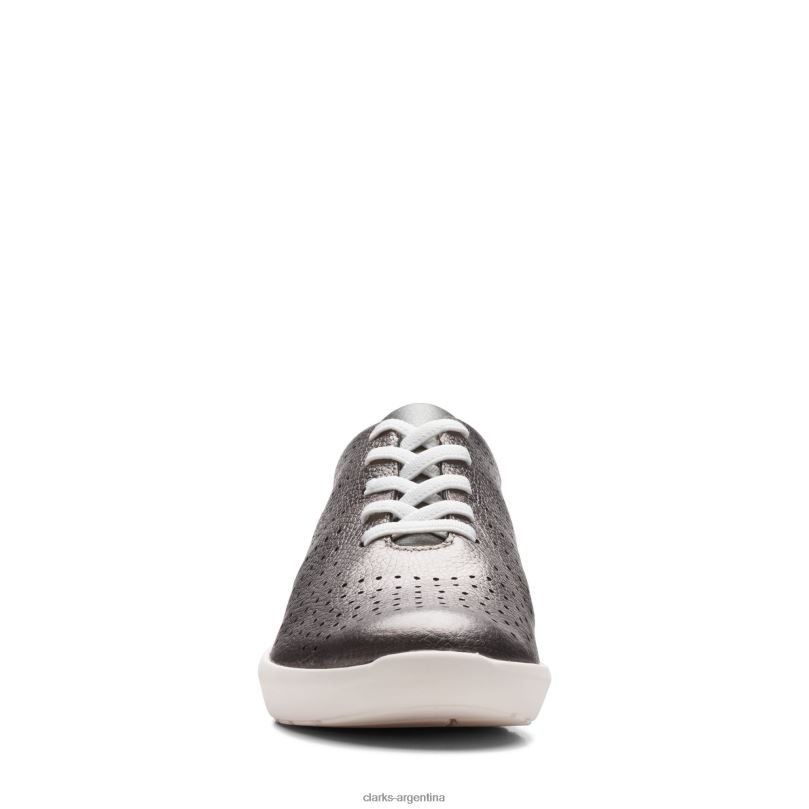 Clarks mujer 2FZPZ3262 clarks de cuero de peltre kayleigh aster cuero peltre