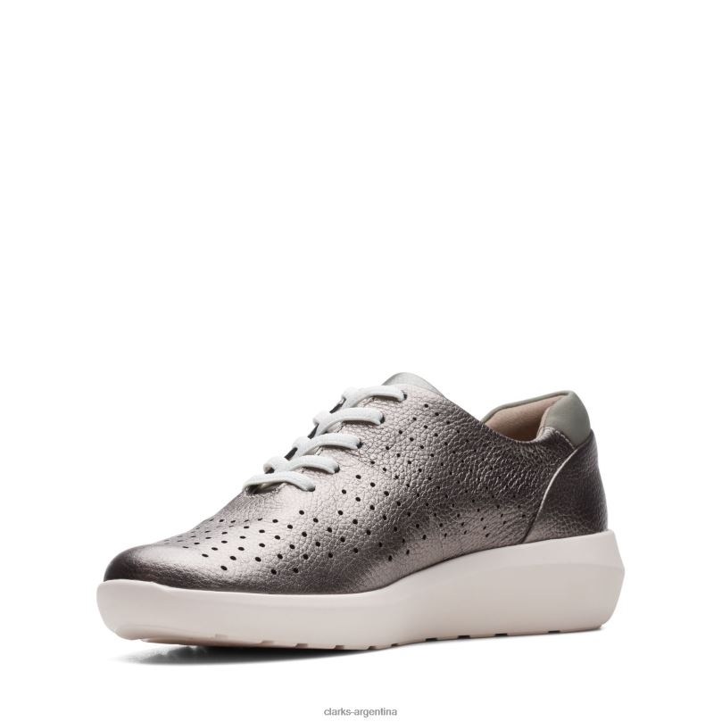 Clarks mujer 2FZPZ3262 clarks de cuero de peltre kayleigh aster cuero peltre