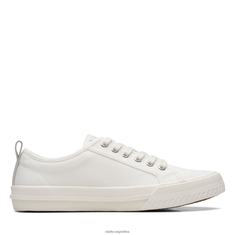 Clarks mujer 2FZPZ3264 lona blanca clarks roxby encaje lienzo blanco