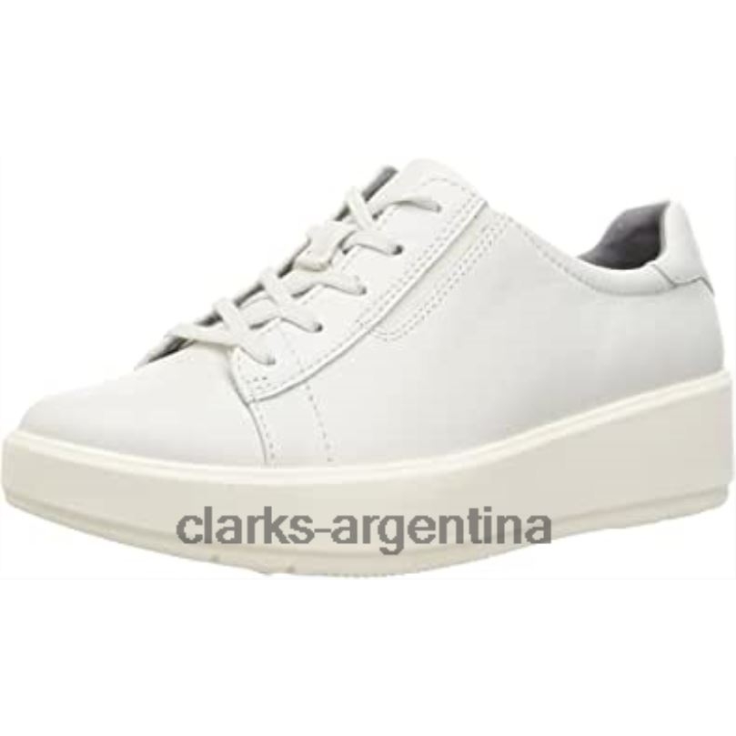 Clarks mujer 2FZPZ353 Zapatilla Clarks Layton Lace de piel blanca para mujer.