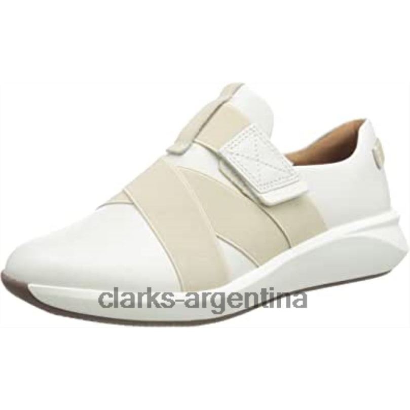 Clarks mujer 2FZPZ589 zapatillas un rio strap mujer clarks piel blanca cuero blanco