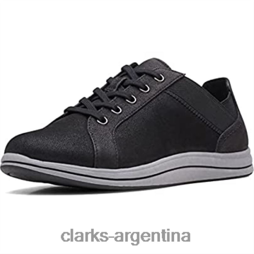 Clarks mujer 2FZPZ618 Zapatilla Clarks Mujer Breeze Sky Negro Textil textil negro