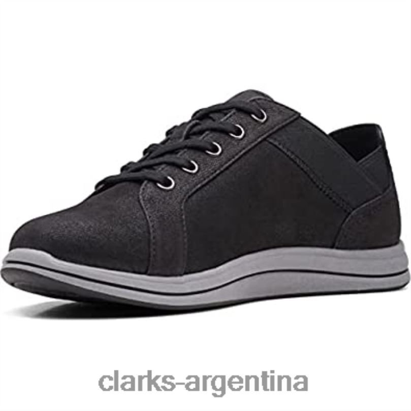 Clarks mujer 2FZPZ618 Zapatilla Clarks Mujer Breeze Sky Negro Textil textil negro
