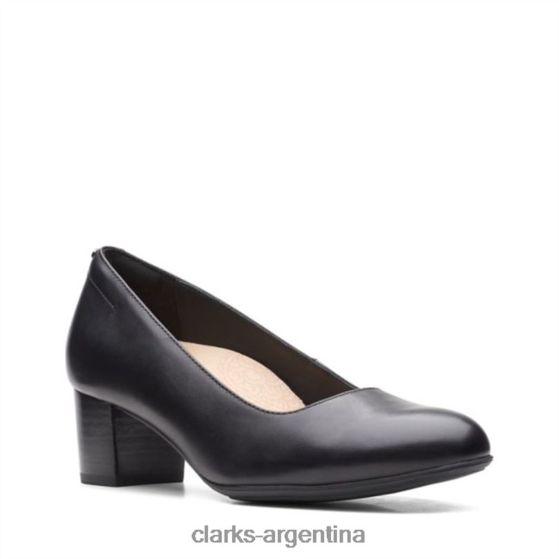 Clarks mujer 2FZPZ6200 zapatos de tacón clarks linnae de cuero cuero negro