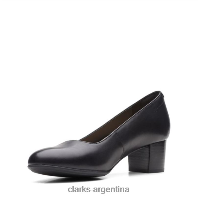 Clarks mujer 2FZPZ6200 zapatos de tacón clarks linnae de cuero cuero negro